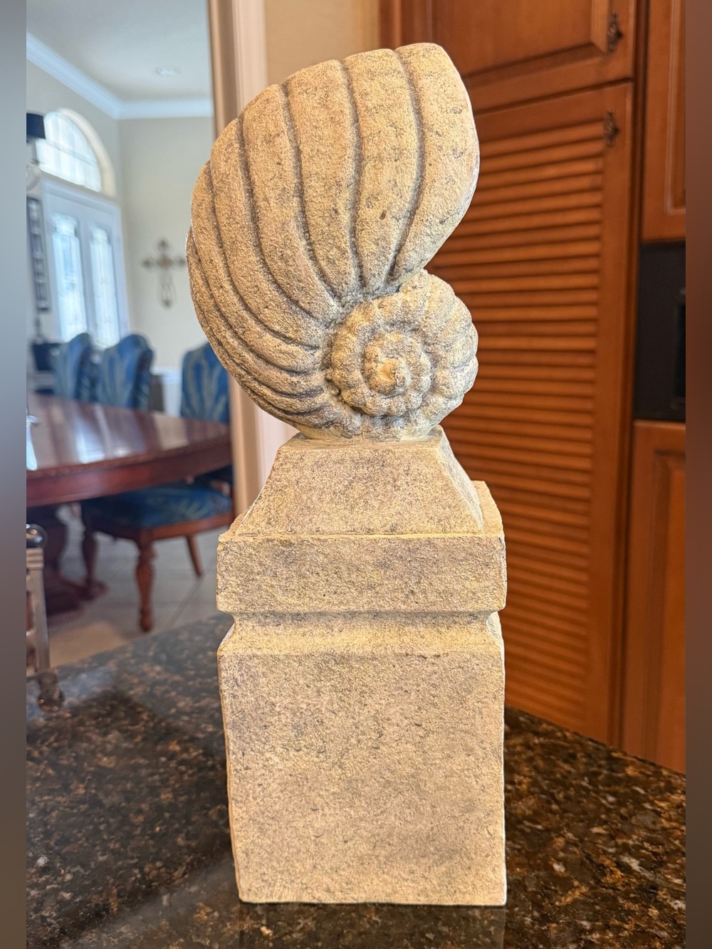 Vintage Large Coastal Nautilus Conch Shell Sculpture